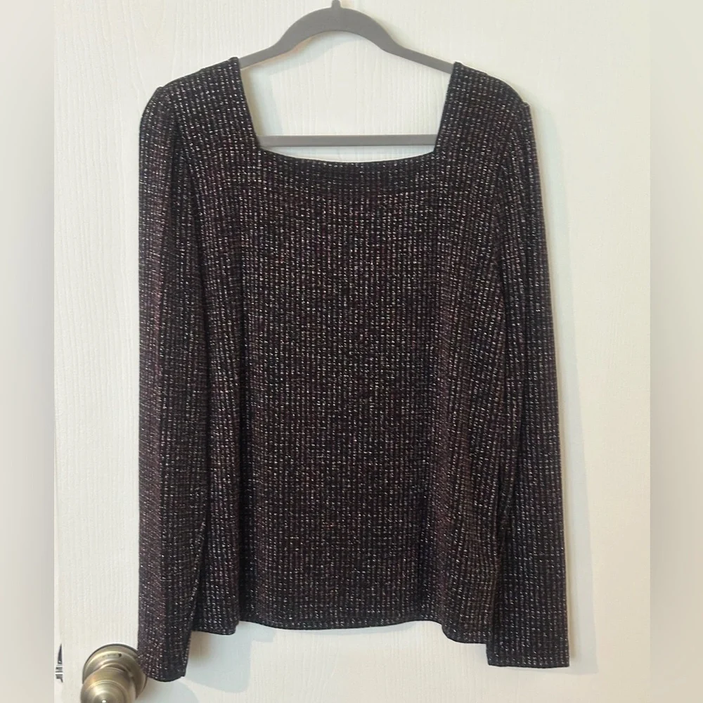 NWT Loft Shimmer Ribbed Top size XL